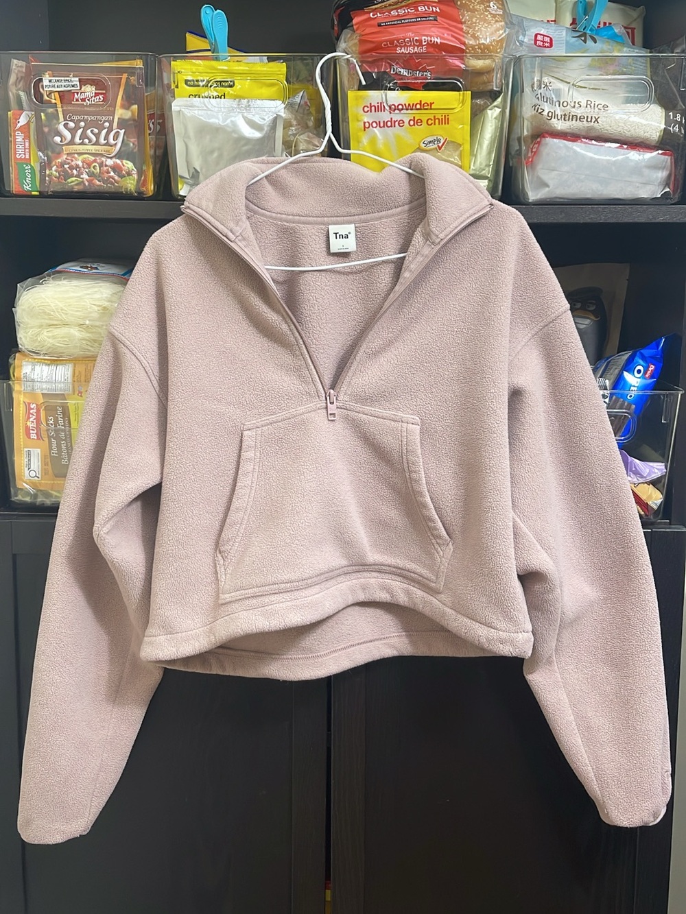 TNA Dusty Mauve Half-Zip Fleece Pullover - Picture 1 of 3